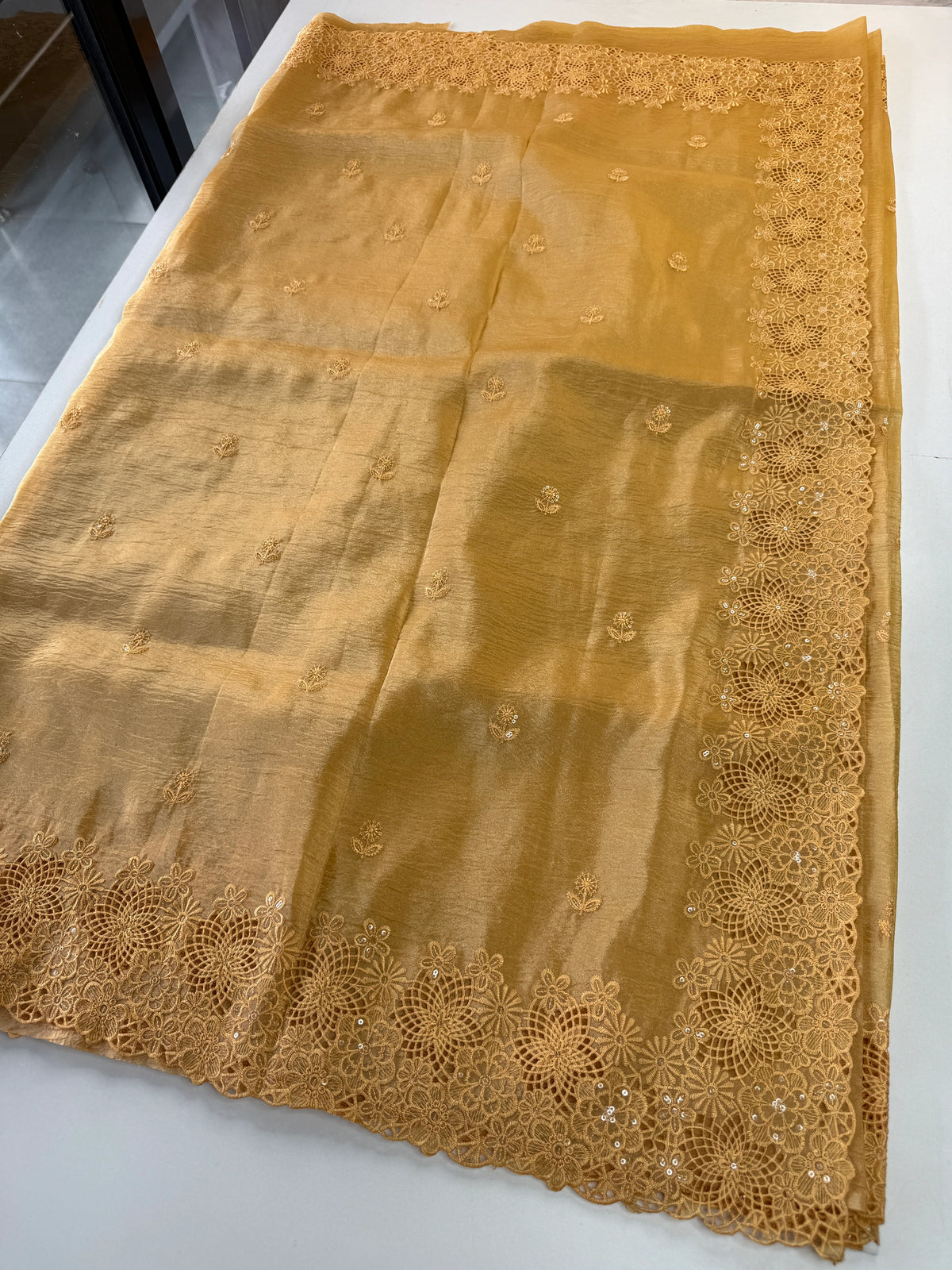 Crushed crape saree/ CW140
