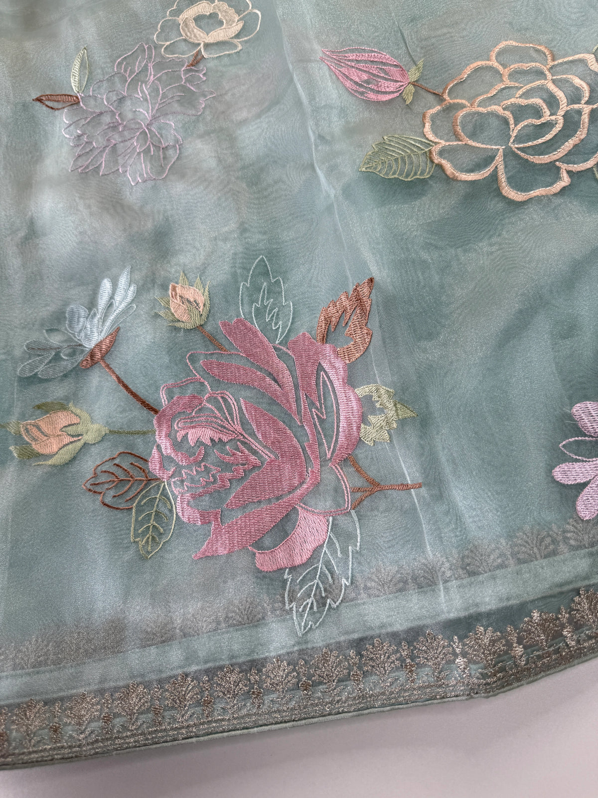 Glass Organza Saree/ 155L