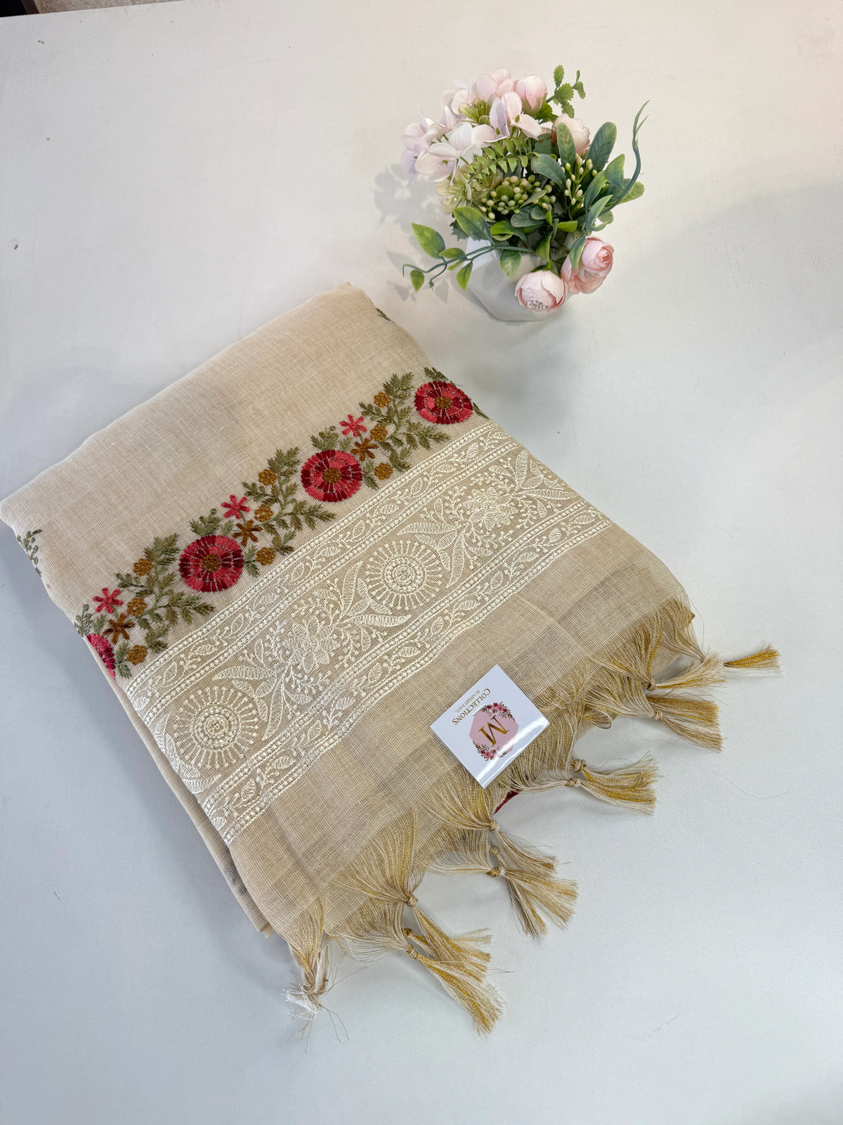 Tissue linen blended Saree/564B