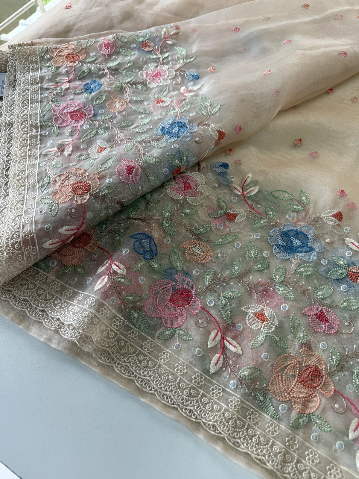 Glass Organza Saree/ 155A