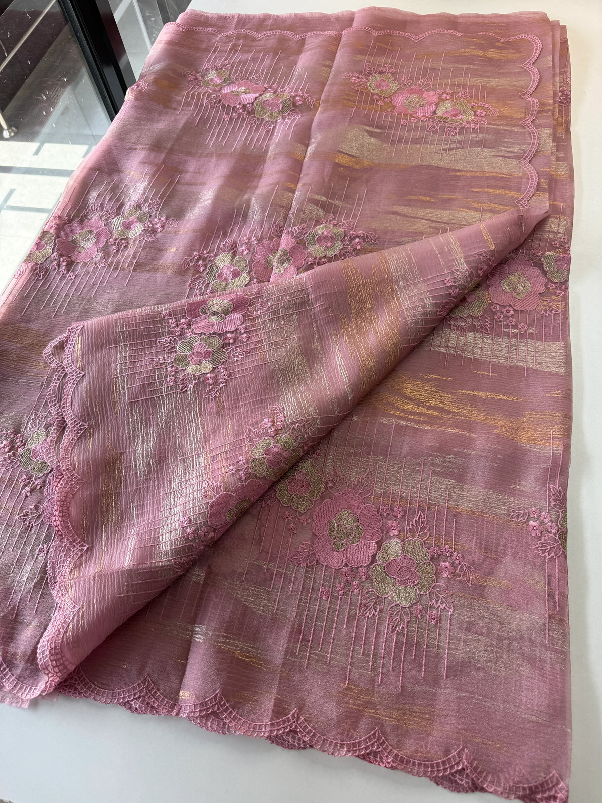 Organza foil blended Saree/ CW866
