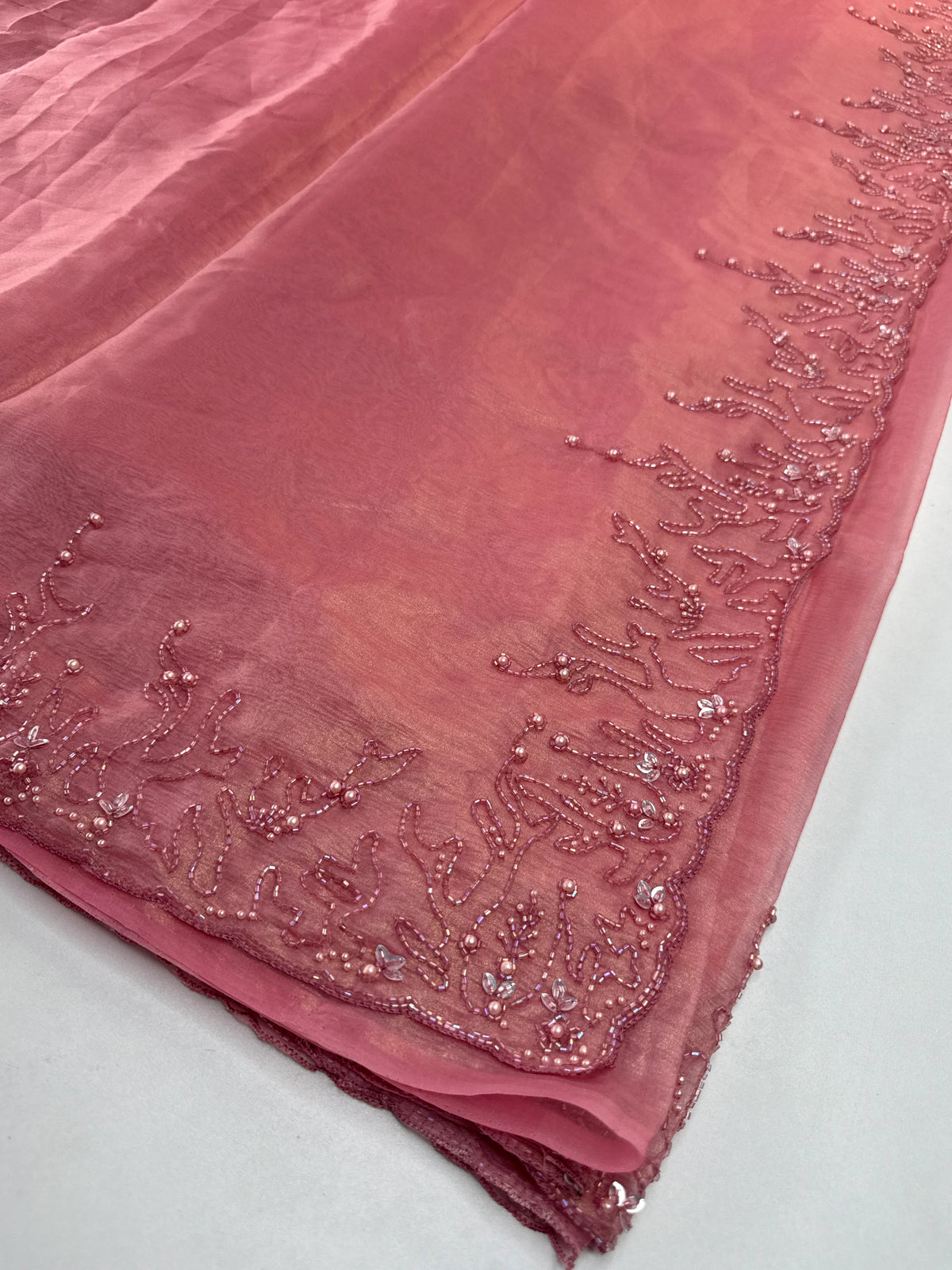 Crushed organza saree/HW344