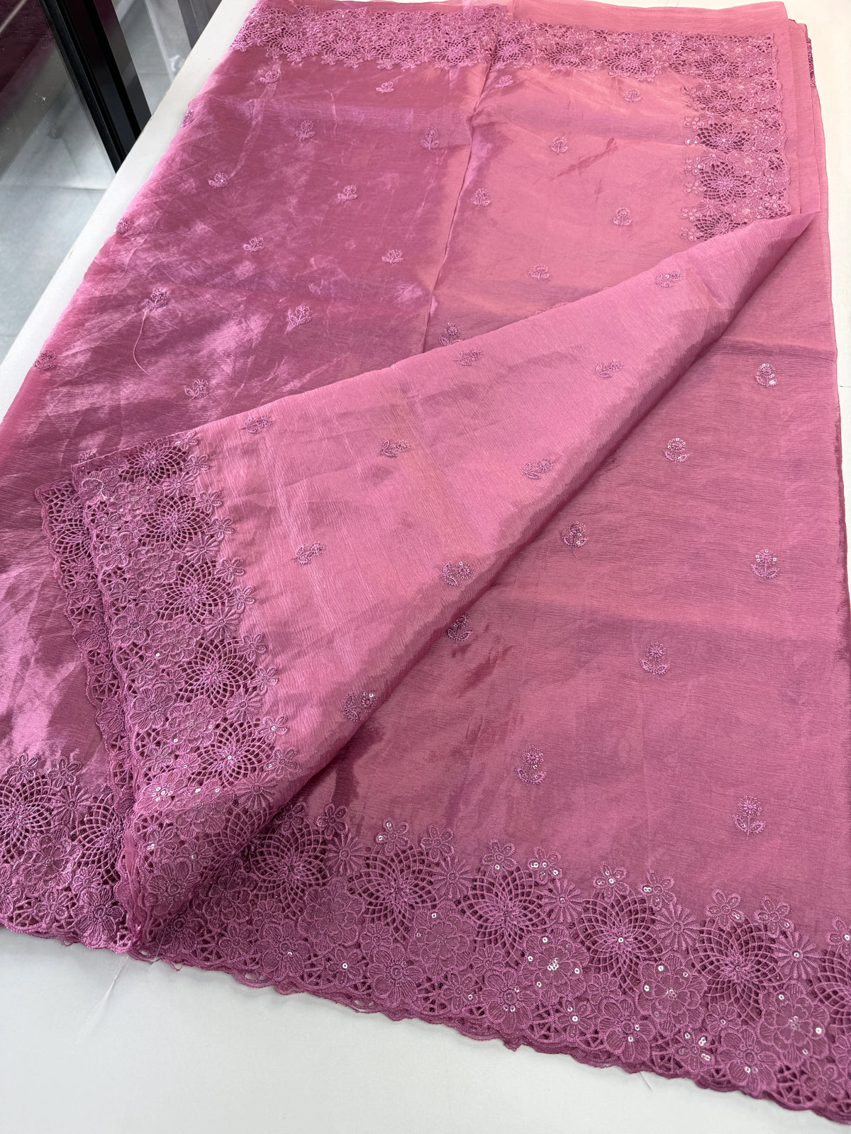 Crushed crape saree/ CW140