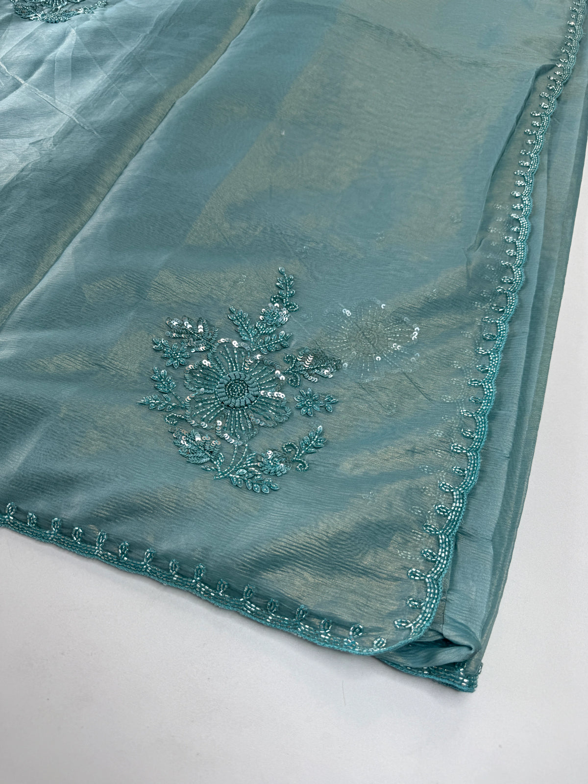 Fancy crushed Organza Saree/ HW490