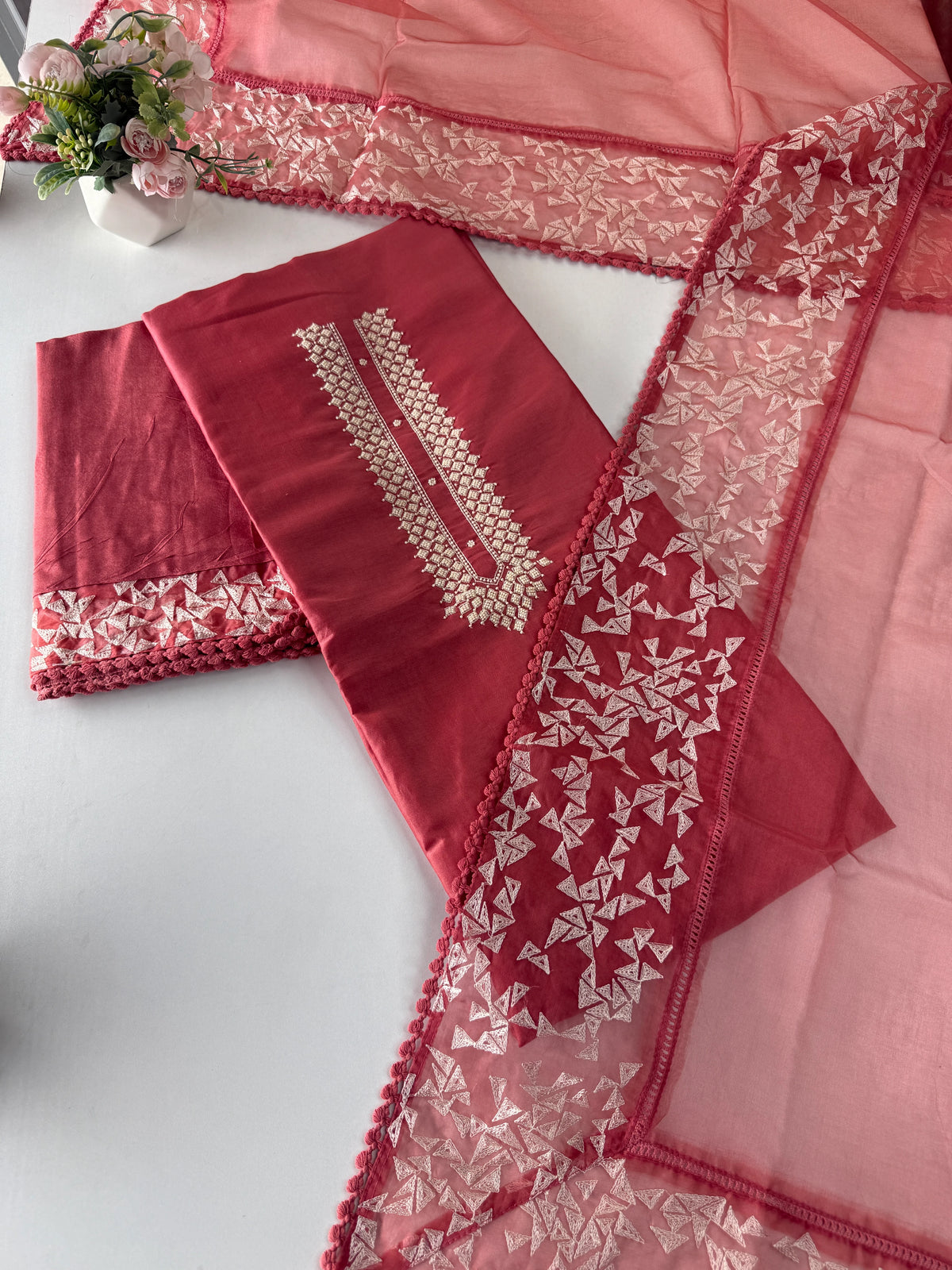 Chanderi Silk unstitched salwar set/NC119