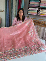Glass organza saree/ 155B