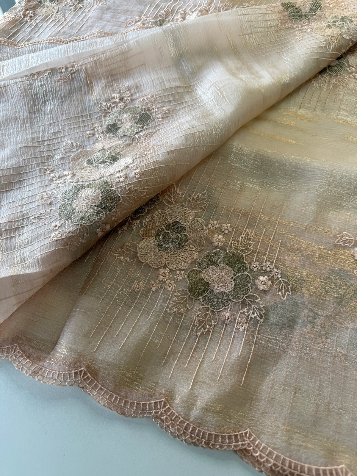 Organza foil blended Saree/ CW866