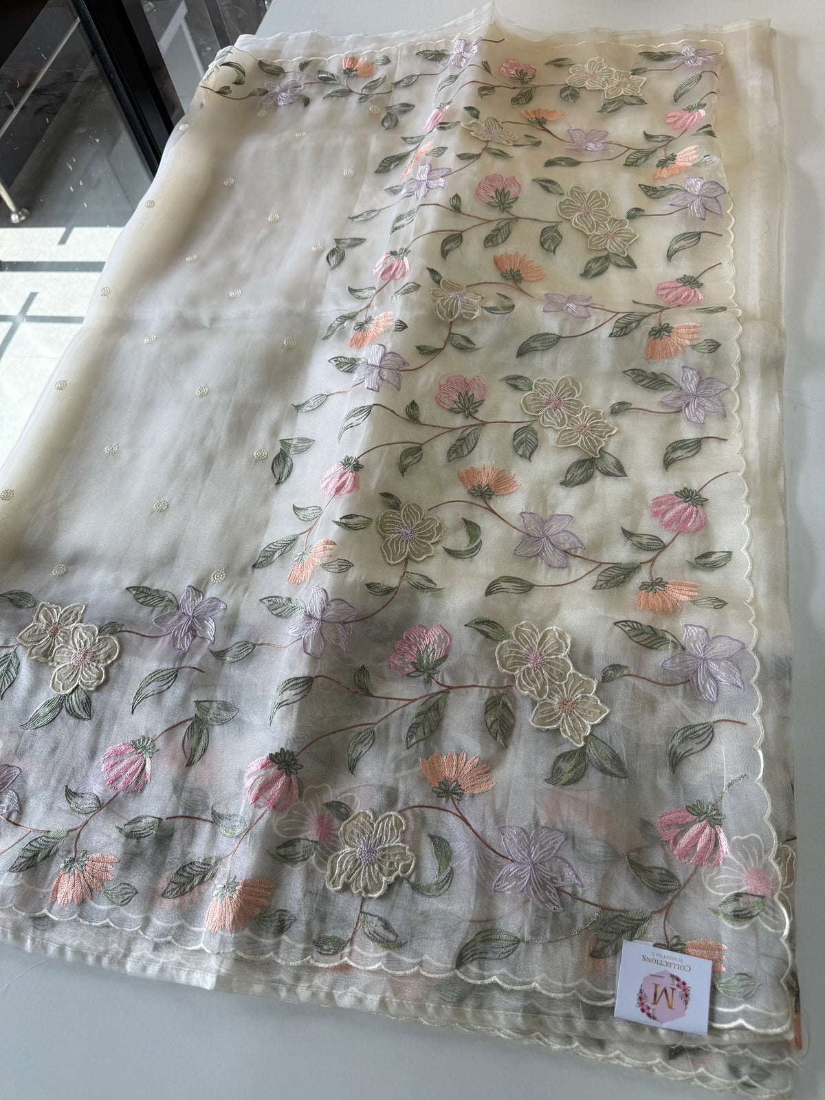 Glass organza Saree/ 155F