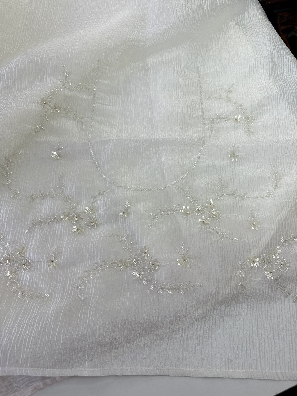 Crushed crape saree/HW324