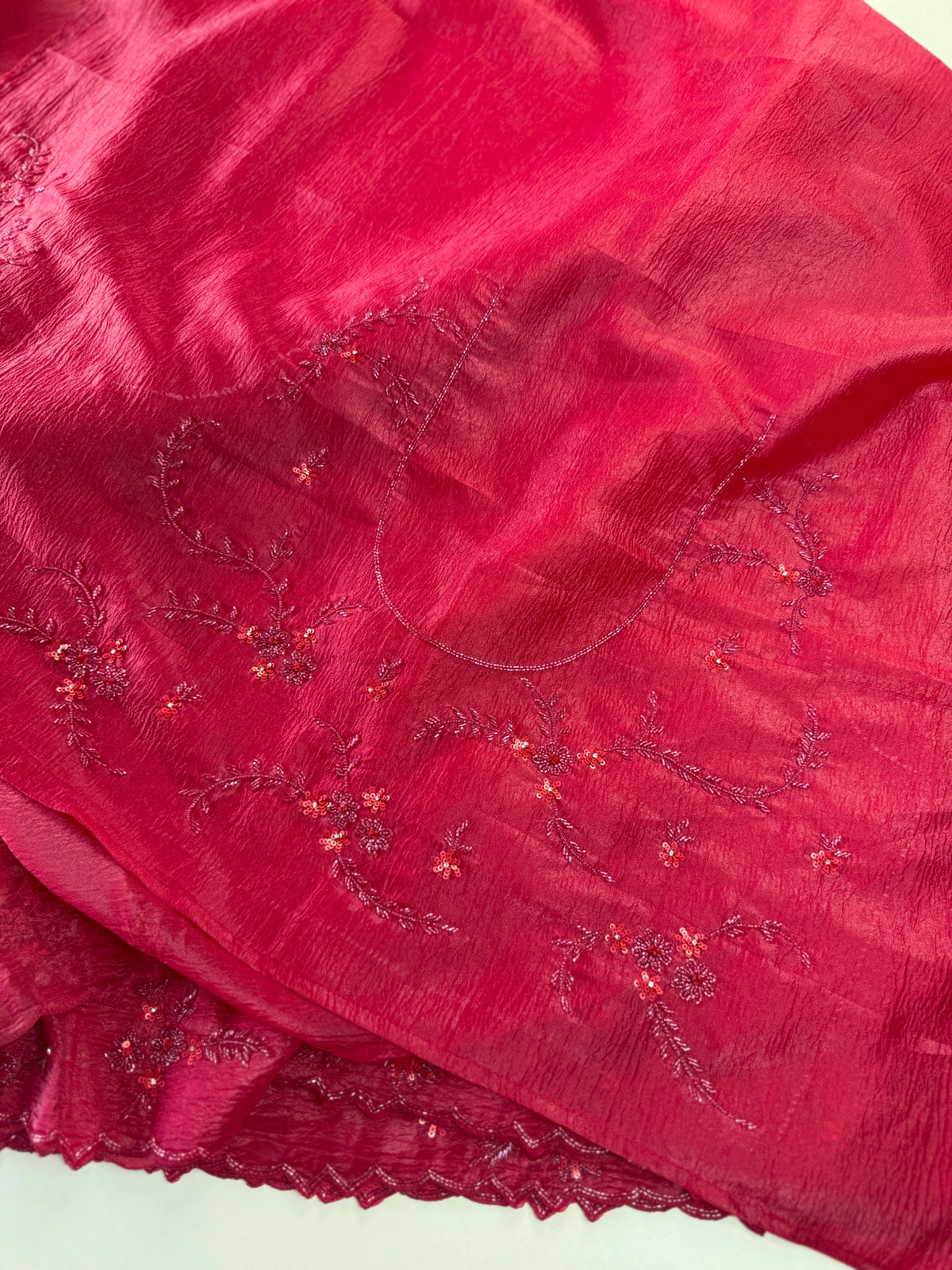 Crushed crape saree/HW324
