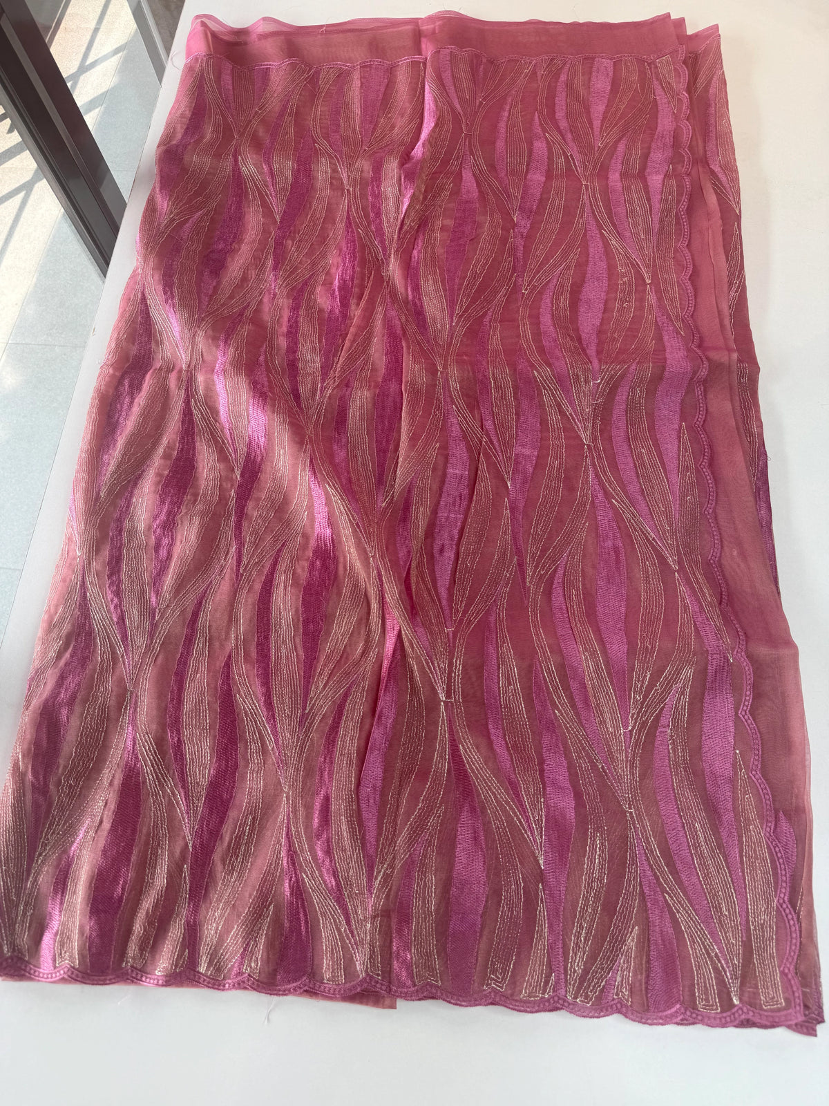 Shimmer Georgette(organza blend )Saree / CW349