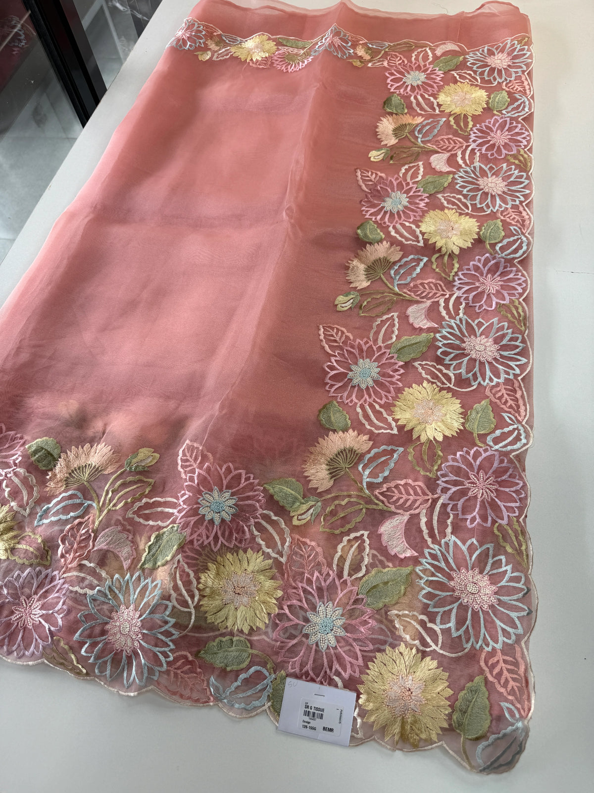 Glass organza Saree/ 155G