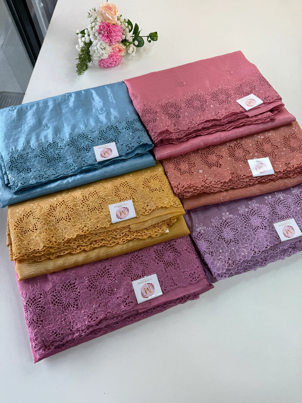 Crushed crape saree/ CW140