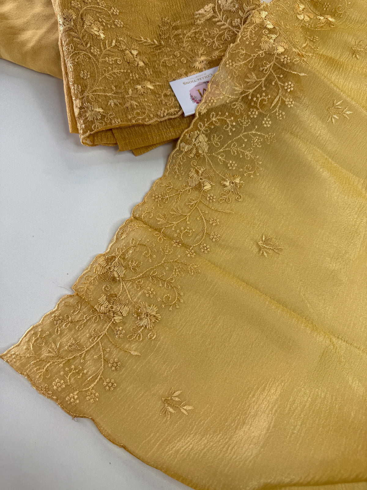 Crushed crape unstitched salwar set / US1302