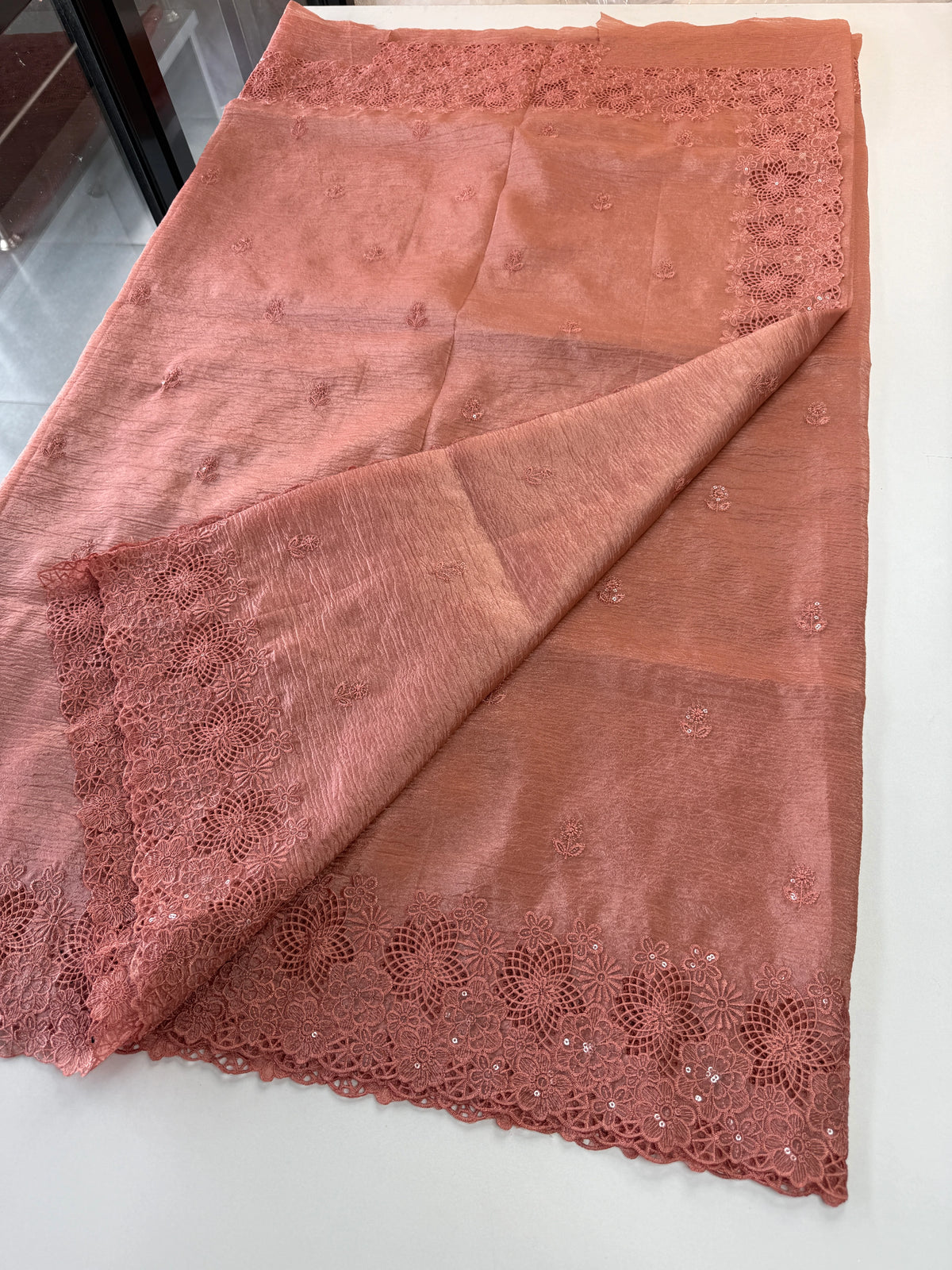 Crushed crape saree/ CW140