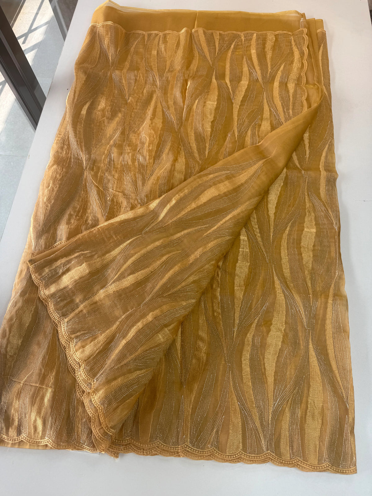 Shimmer Georgette(organza blend )Saree / CW349