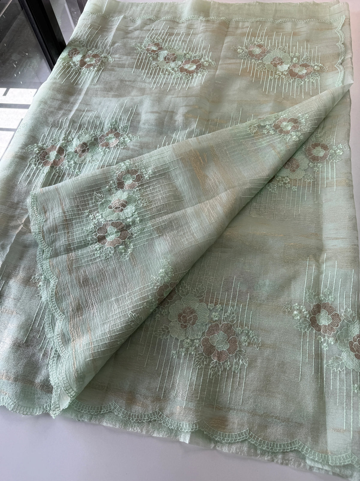 Organza foil blended Saree/ CW866