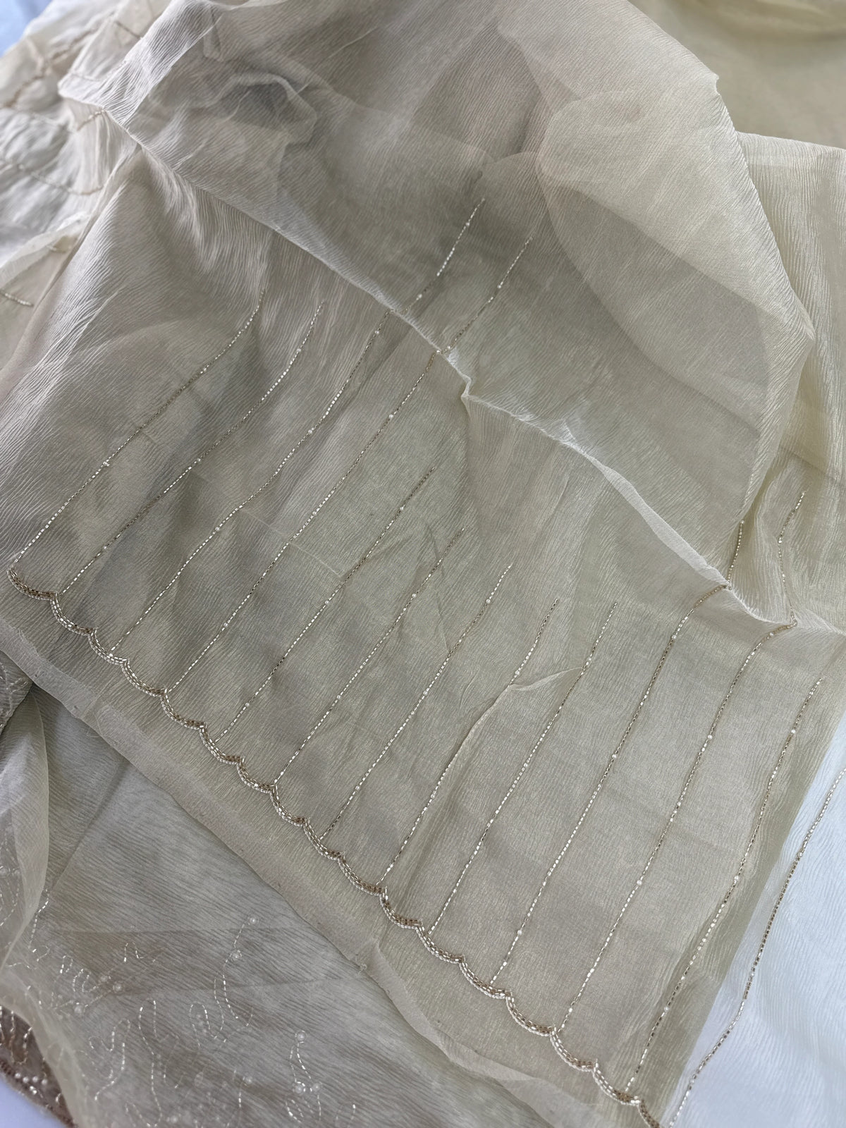 Crushed organza saree/HW344