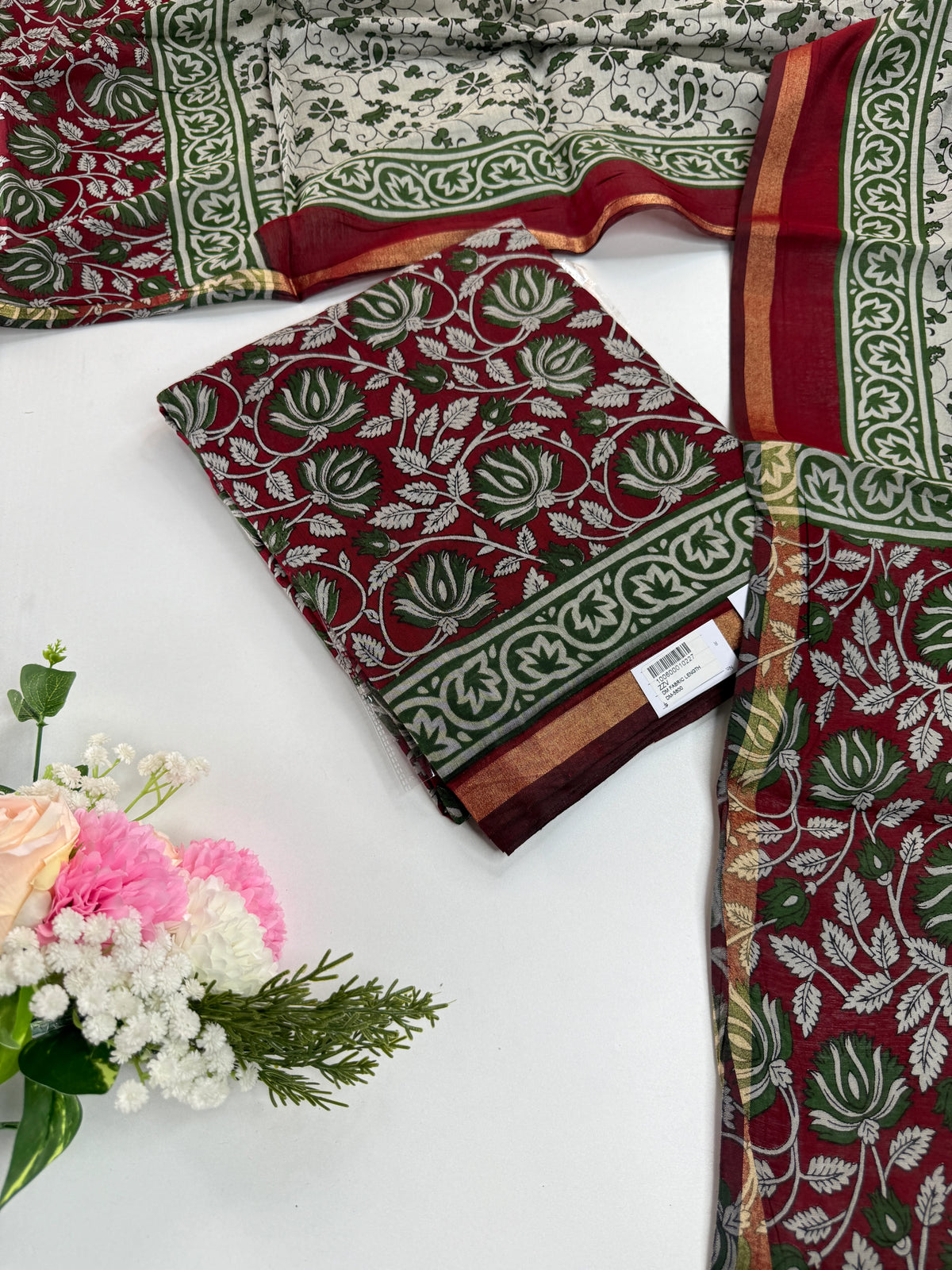 Maheshwari silk unstitched salwar set / NC259