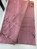 Tissue blended slub silk saree/ LV116