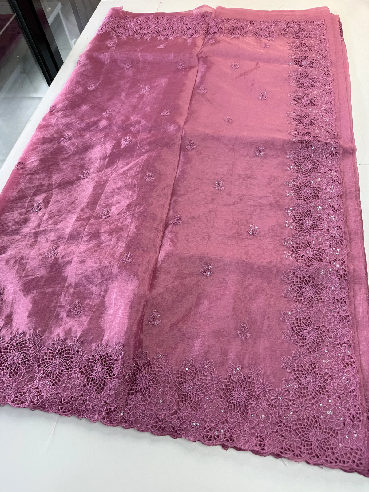 Crushed crape saree/ CW140