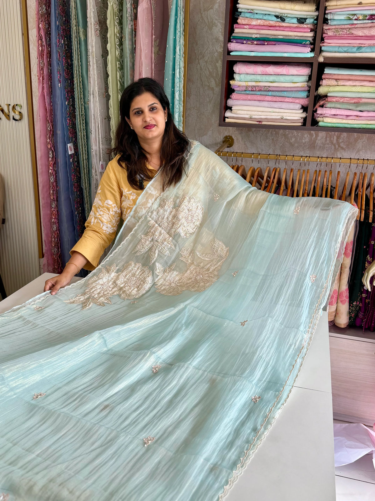 Crushed Organza Saree/ AM118