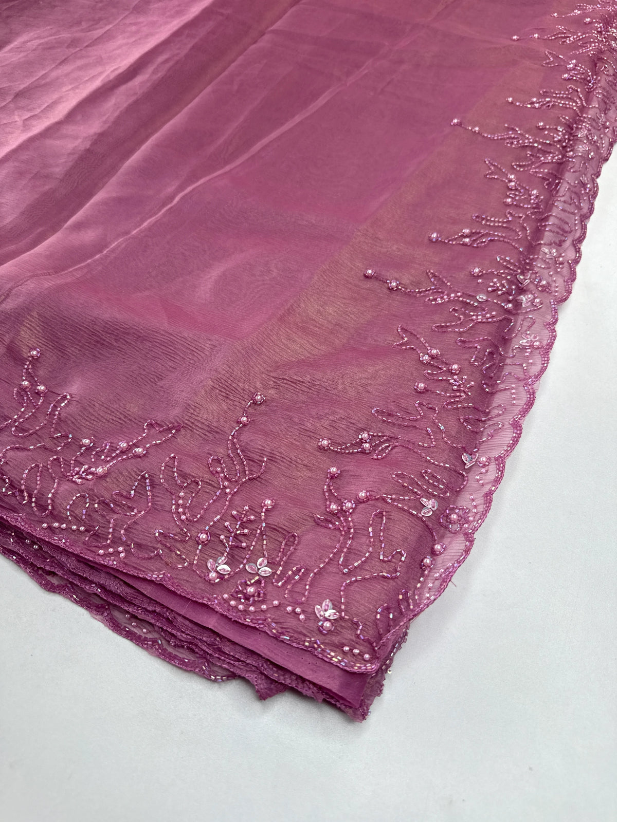 Crushed organza saree/HW344