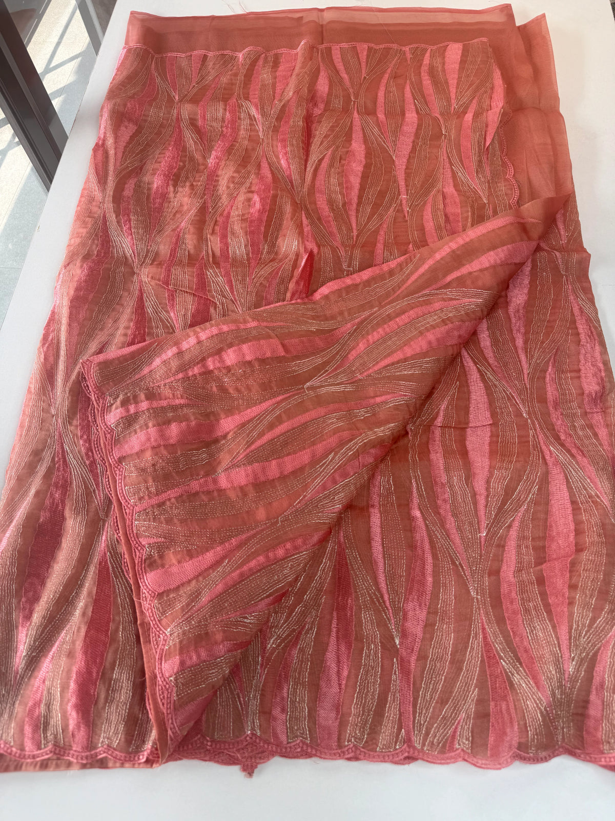 Shimmer Georgette(organza blend )Saree / CW349