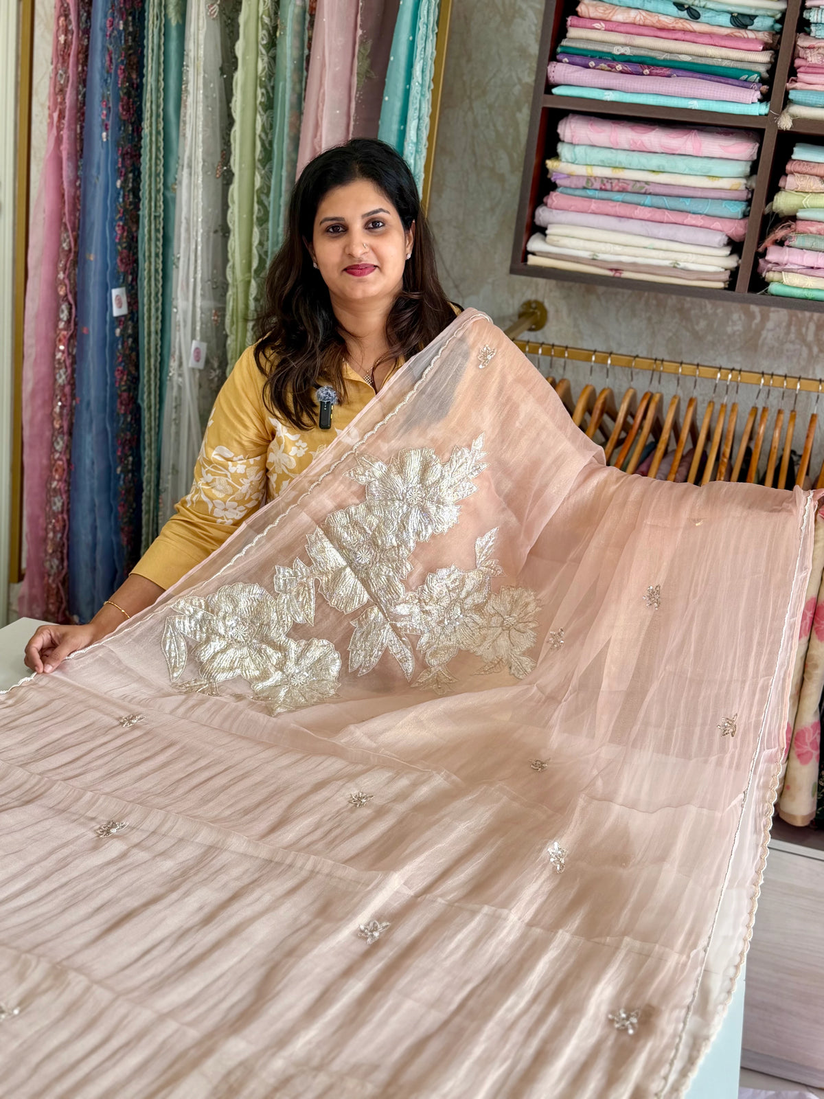 Crushed Organza Saree/ AM118