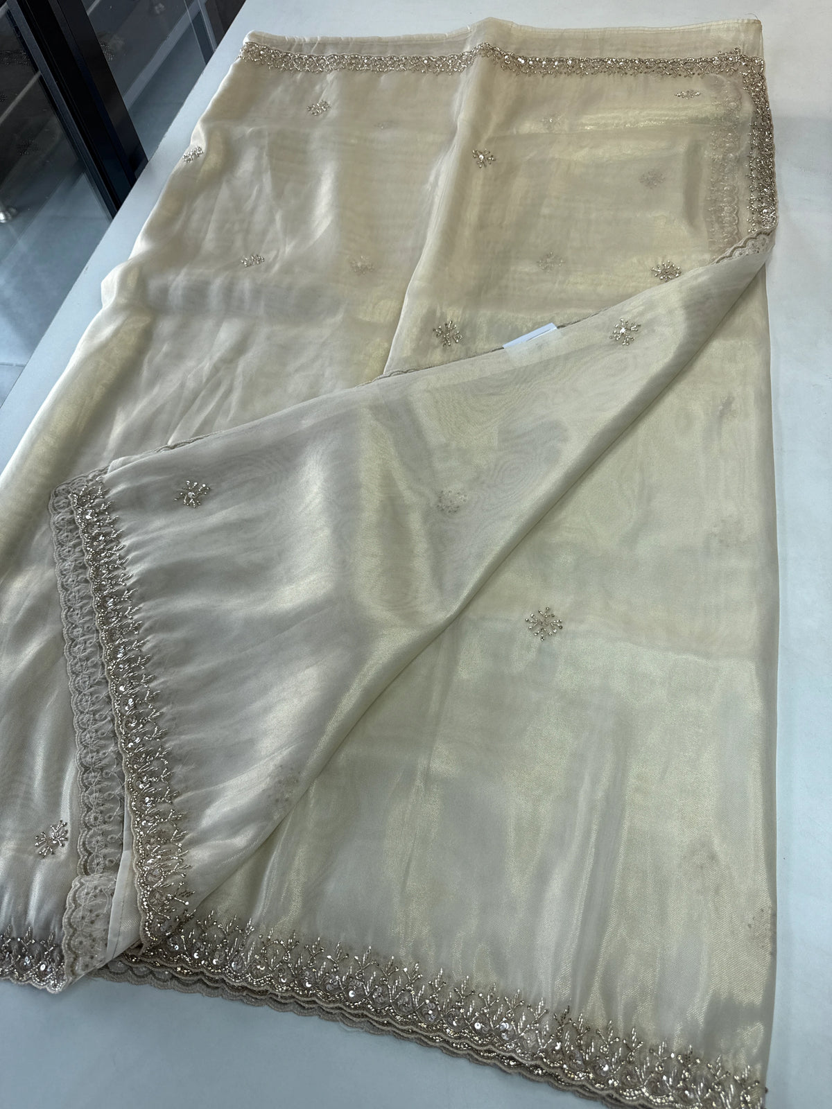 Tissue Organza party wear saree/PE92