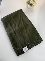 Crushed crape saree/HW324
