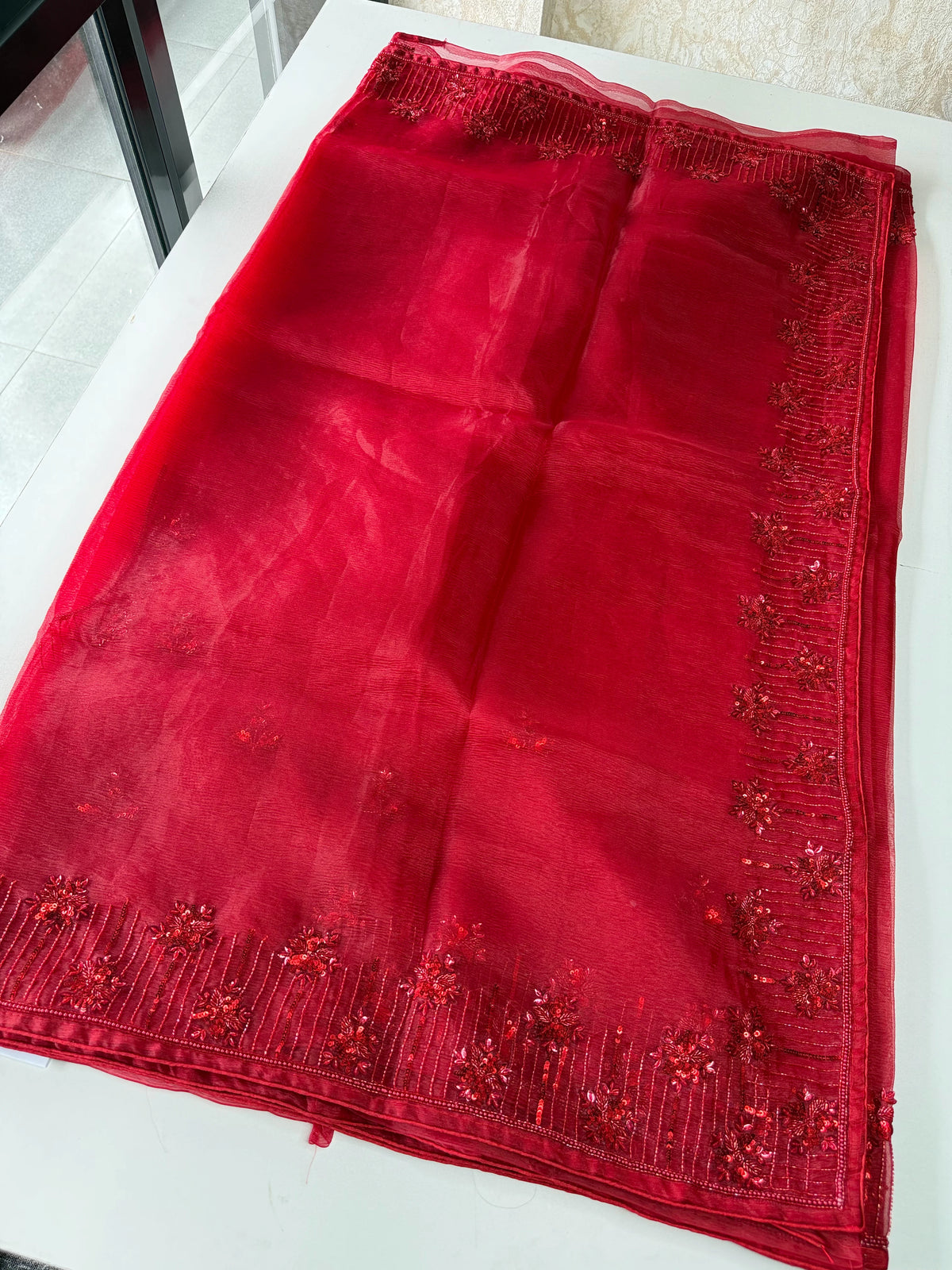 Crushed Tissue Saree /MW062