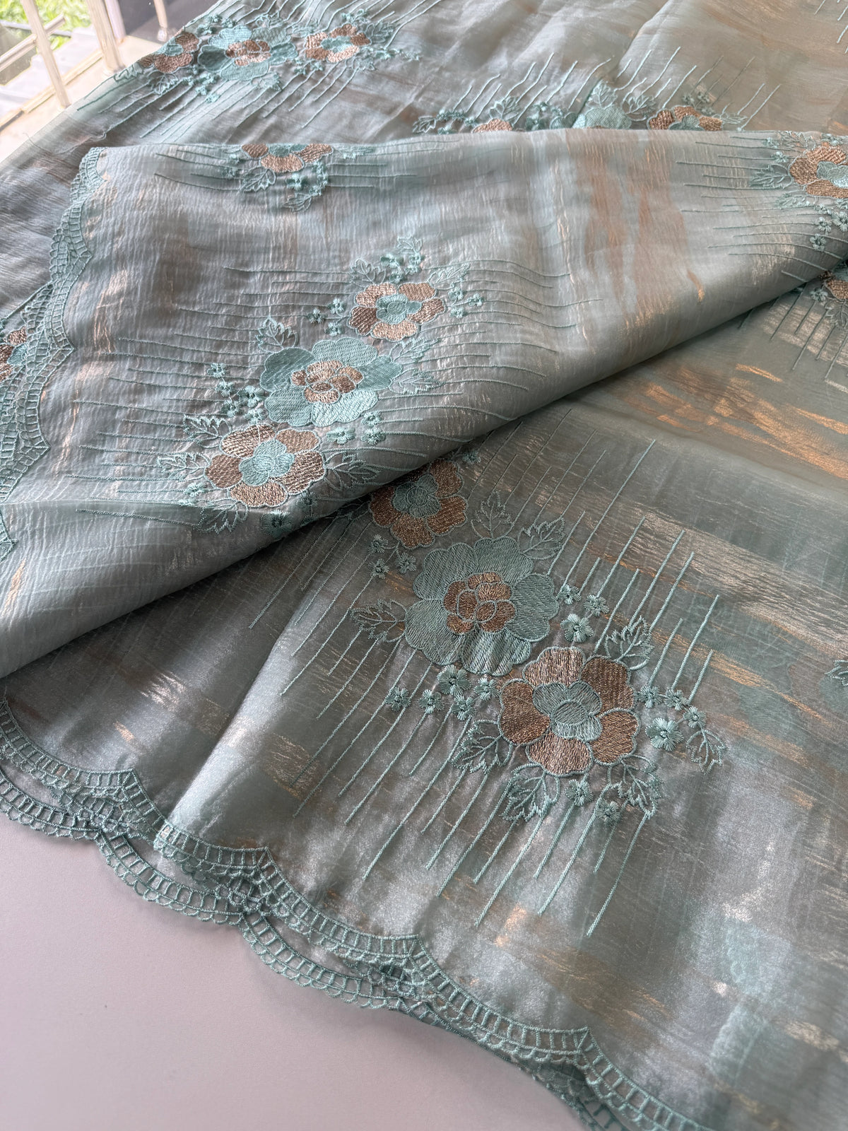 Organza foil blended Saree/ CW866