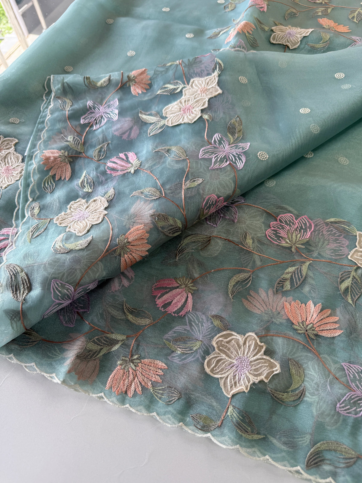 Glass organza Saree/ 155F