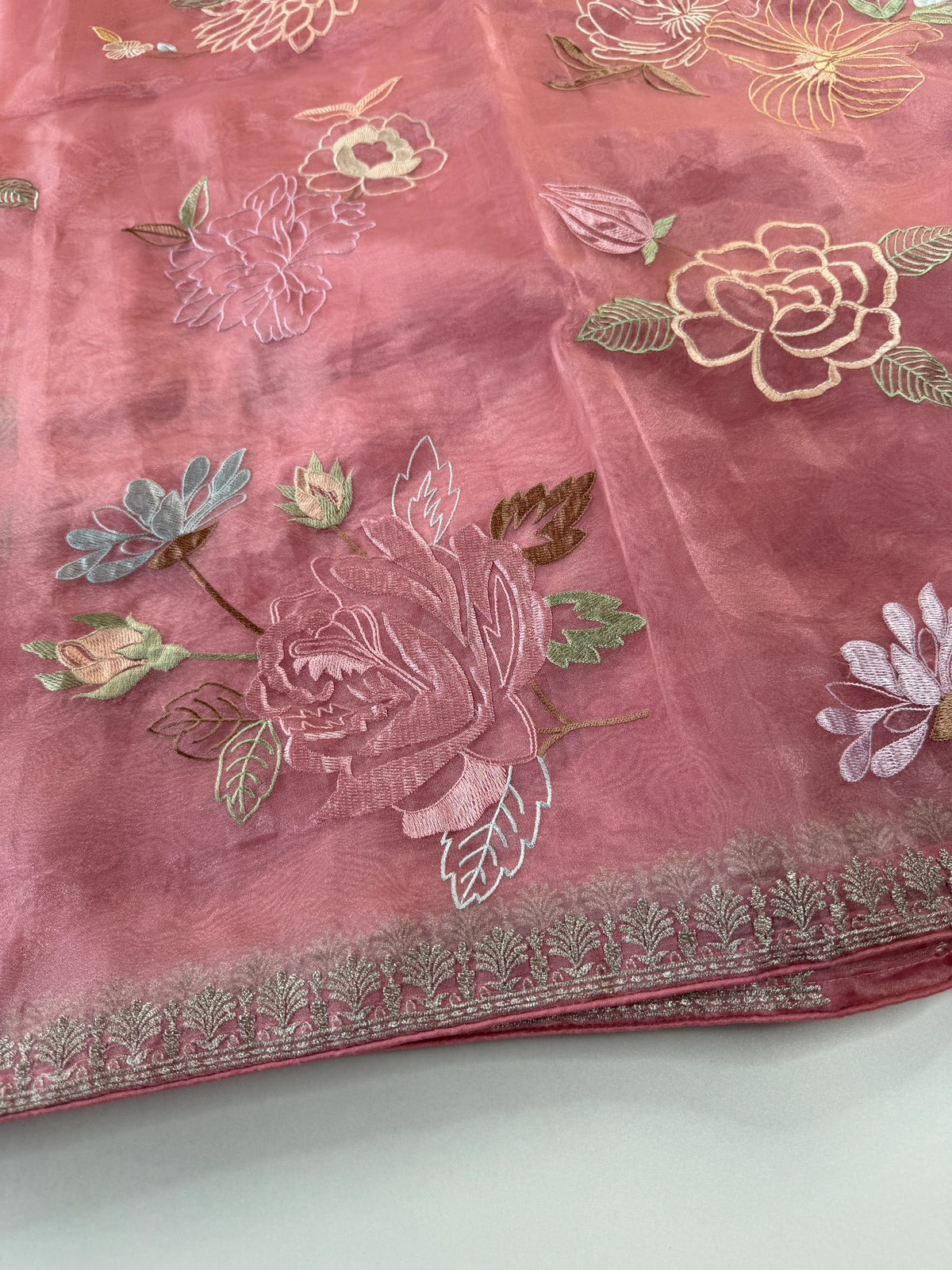 Glass Organza Saree/ 155L