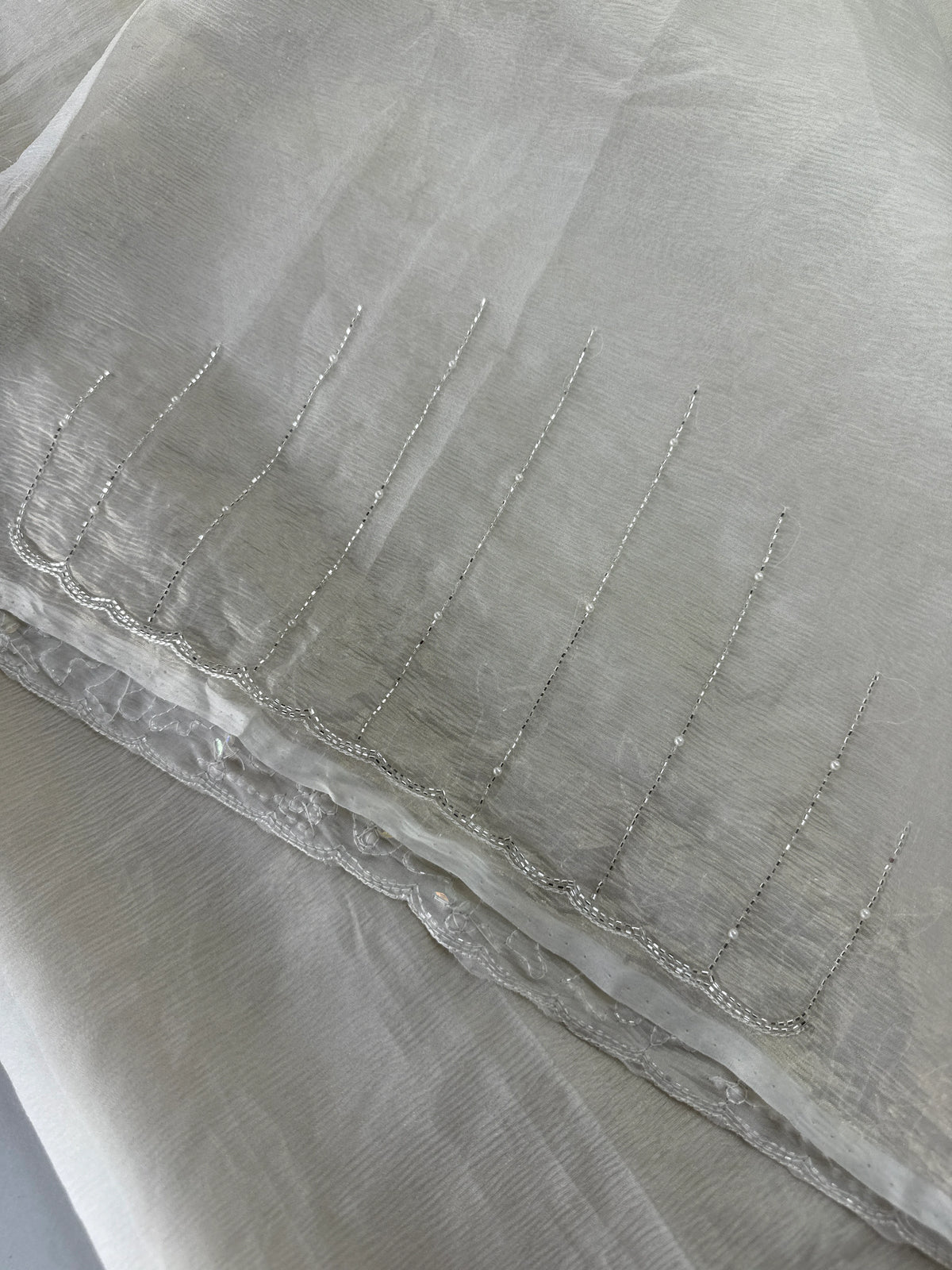 Crushed organza saree/HW344