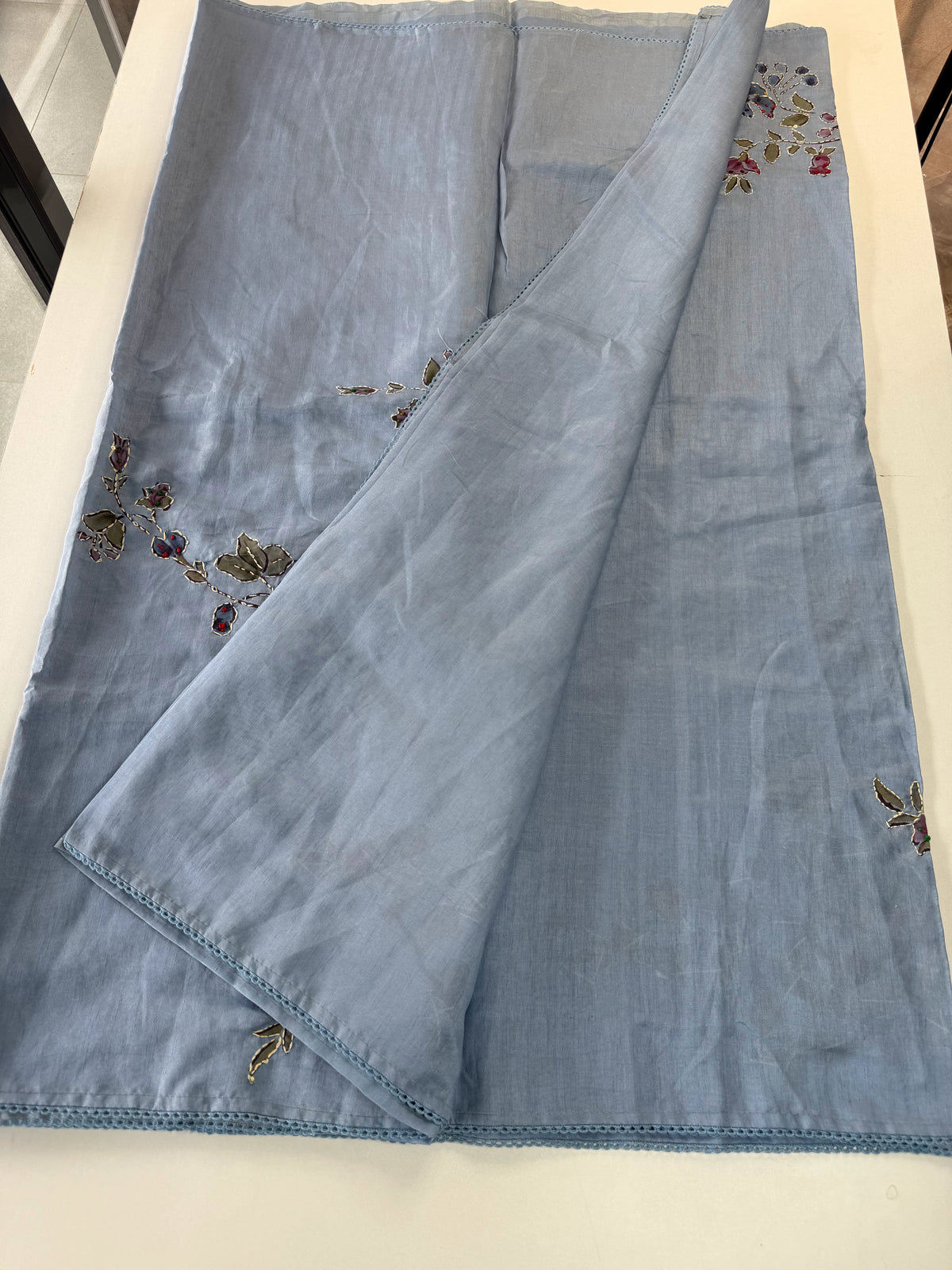 Tissue blended slub silk saree/ LV116