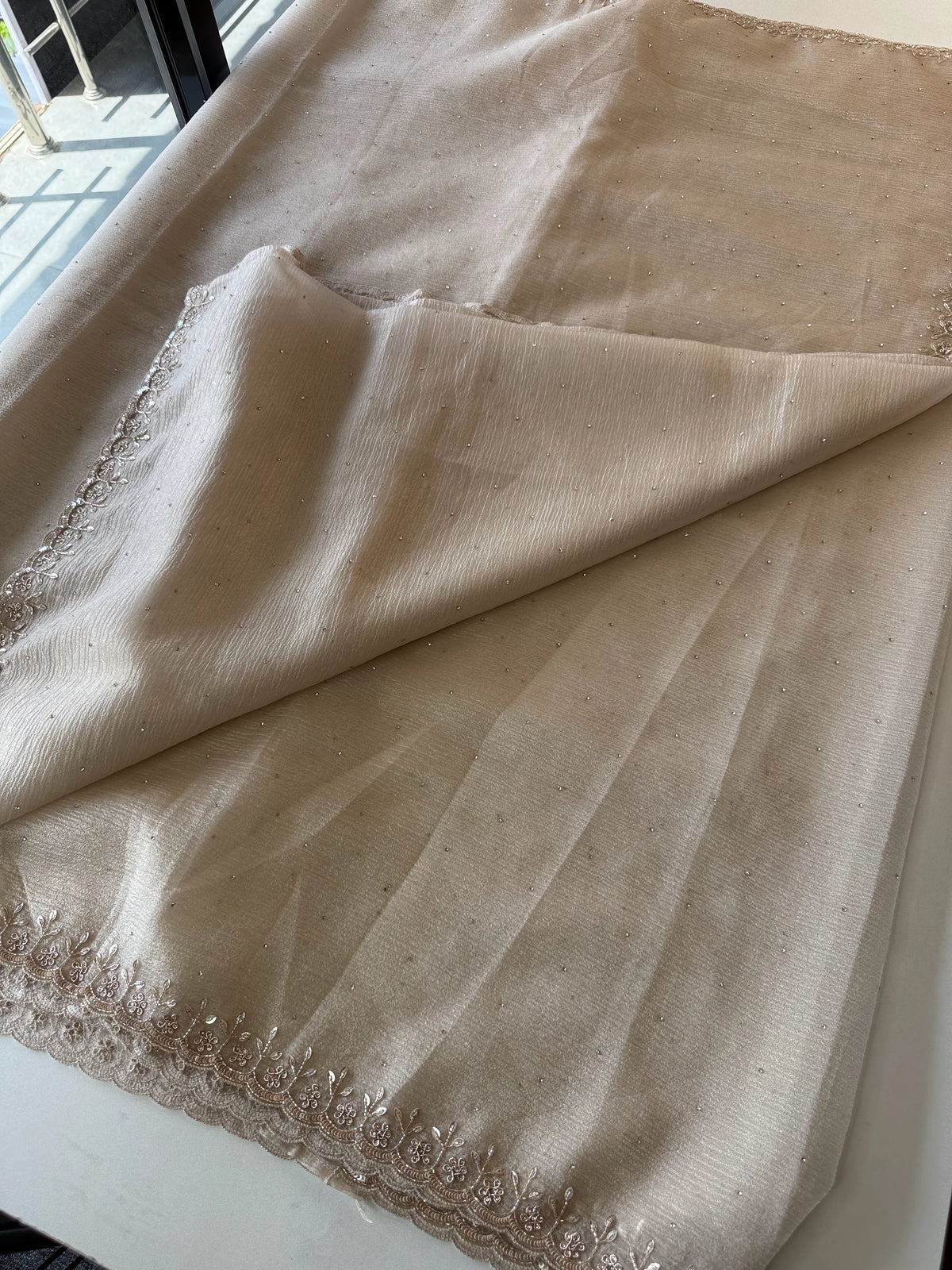 Platinum crushed crape /MC079