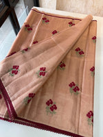 Tissue saree with floral thread work /6754