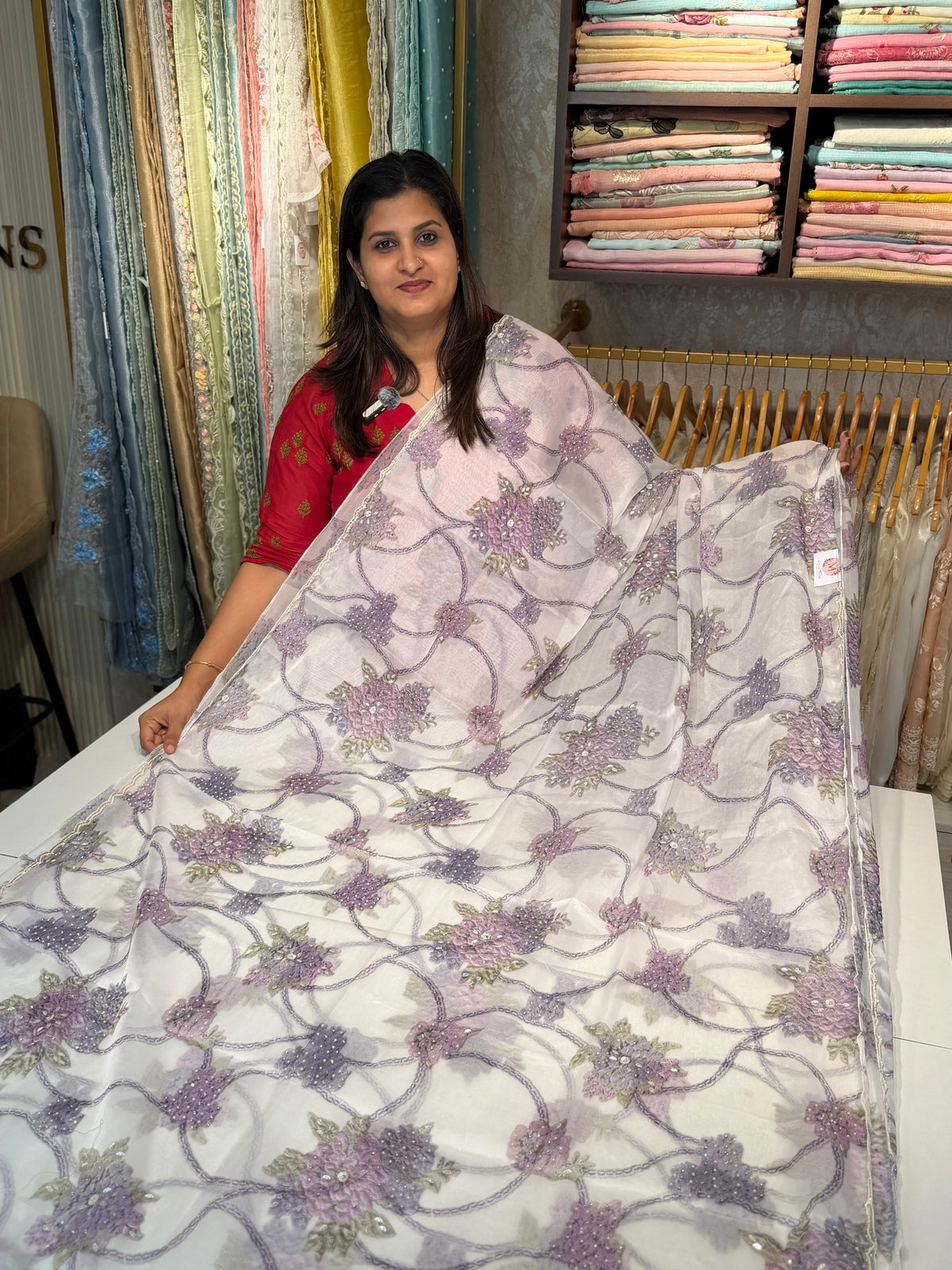 Georgette Organza Saree/ DD32
