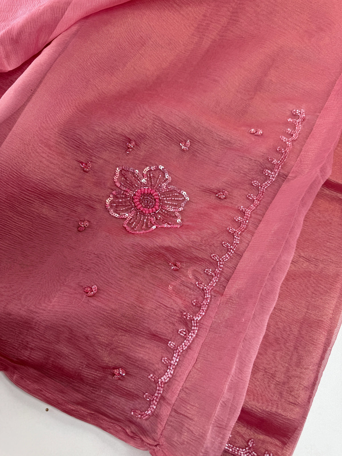 Fancy crushed Organza Saree/ HW490