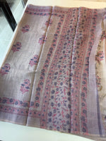 Tissue linen saree/ S15059