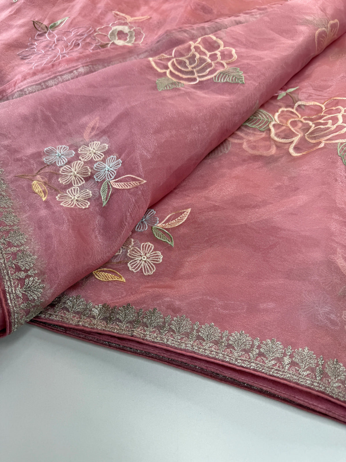 Glass Organza Saree/ 155L