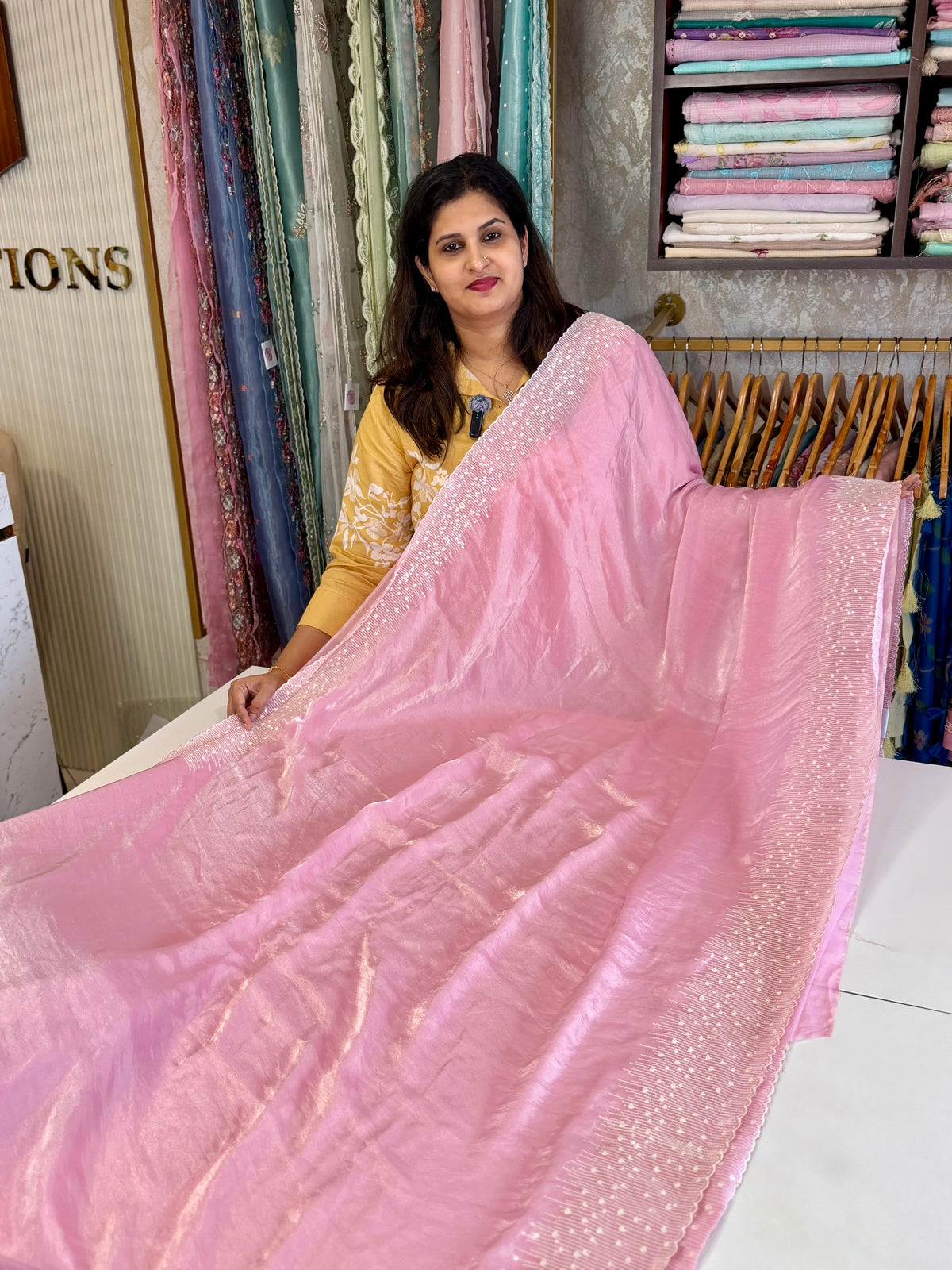 Satin organza saree/ 5509
