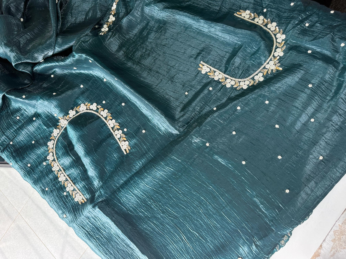 Crushed Organza Saree/AP2947