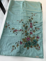 Tissue blended slub silk saree/ LV116
