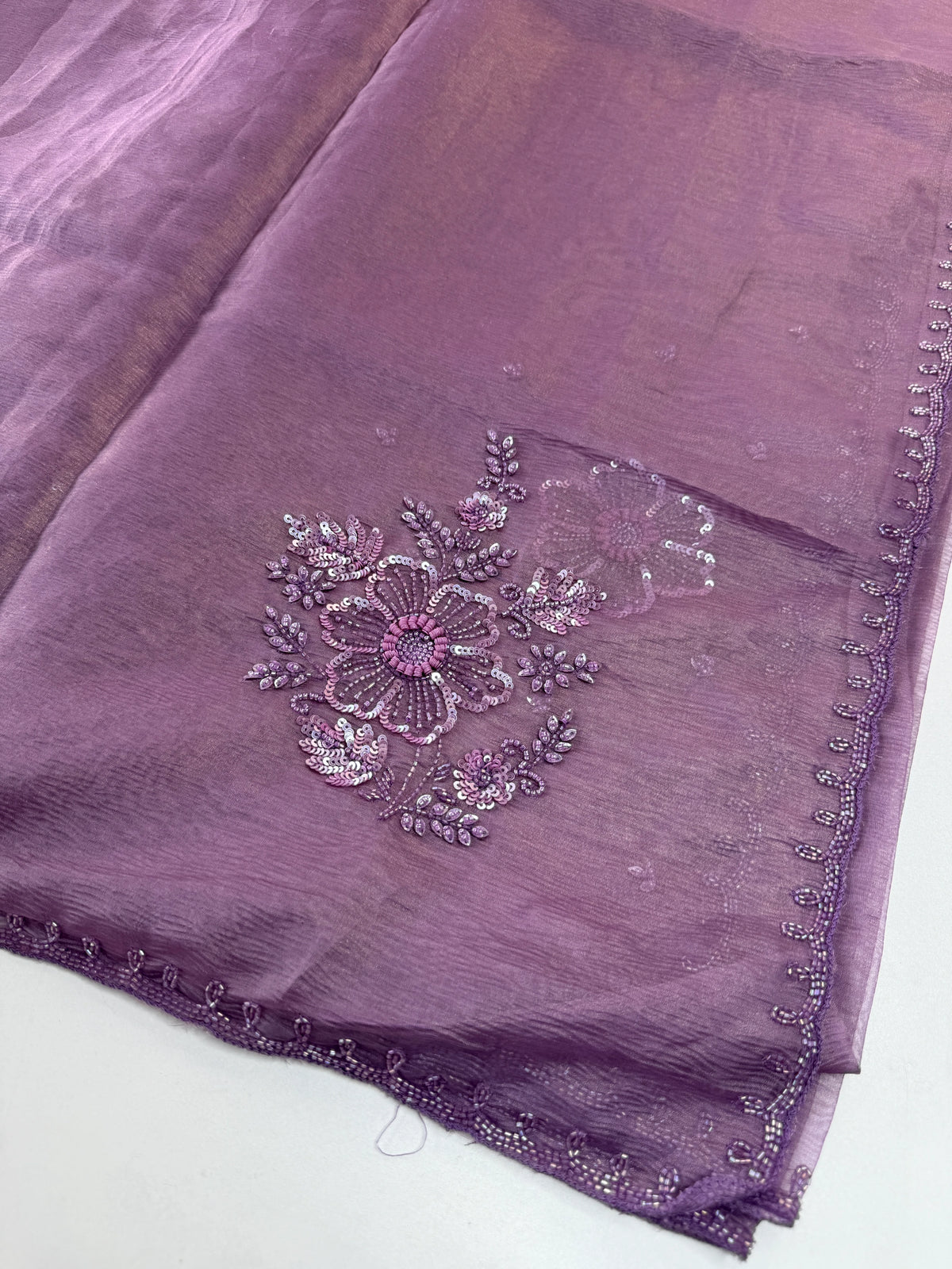 Fancy crushed Organza Saree/ HW490