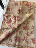 Tissue linen blend saree /SR580