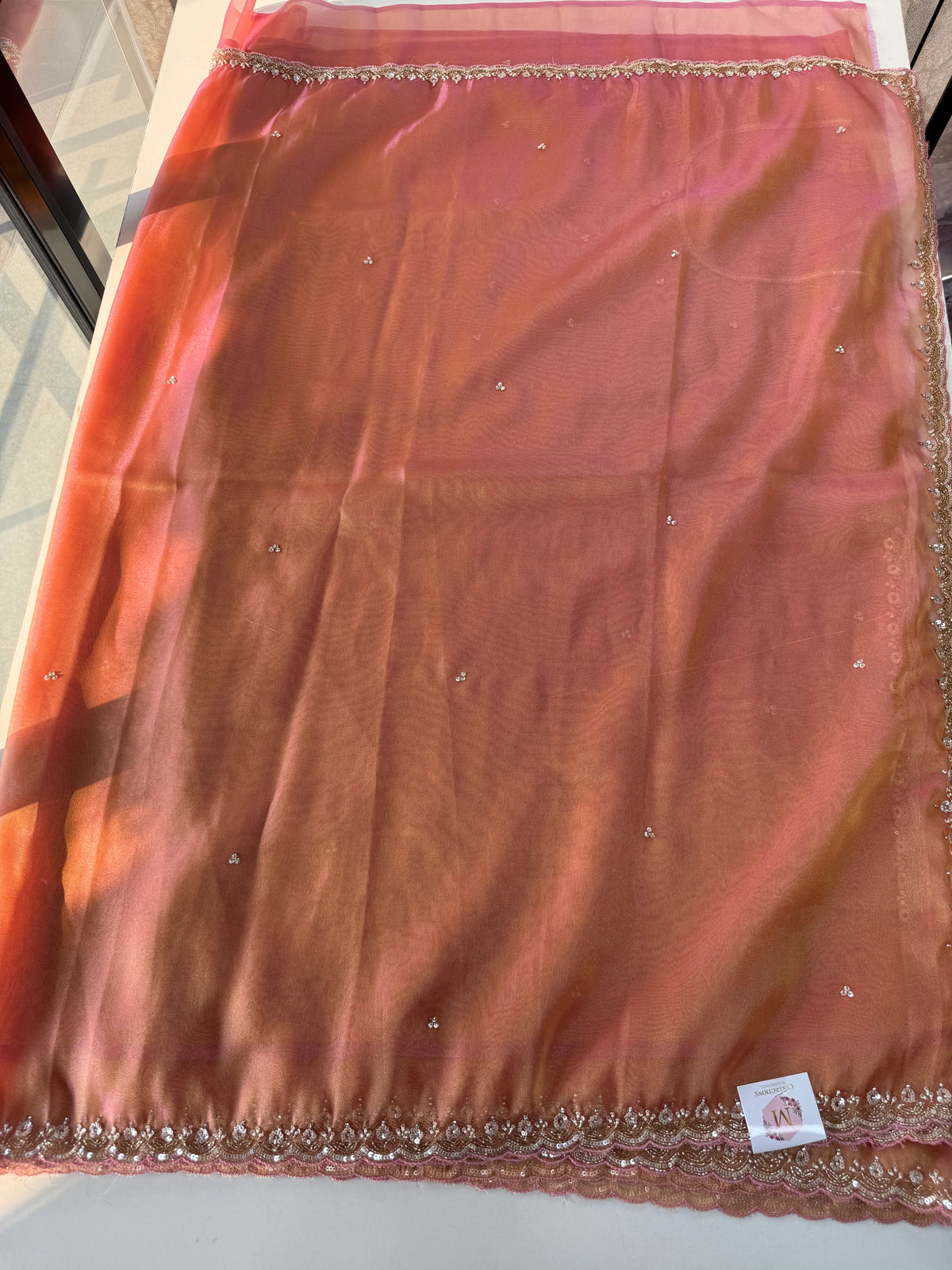 Tissue Georgette Saree/ 9116