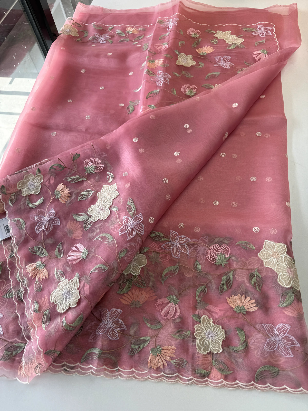 Glass organza Saree/ 155F